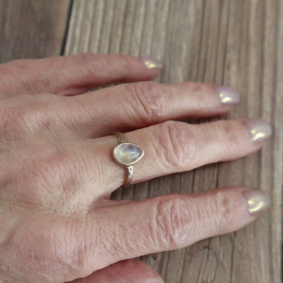 Mesa Ring Moonstone Womens Silver Boho Bohemian Gypsy Gift Present Holiday Daint - Picture 1 of 9